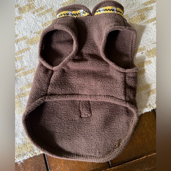 Peanuts snoopy fleece brown Charlie dog leash clip small jacket warm - Picture 4 of 4